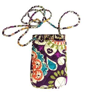 Vera Bradley Quilted Crossbody Phone Bag Long Strap Multicolor Floral Print
